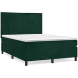  Krevet s oprugama i madracem tamnozeleni 140x190 cm baršunasti | shoptok.hr