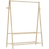 vidaXL Stojalo za oblačila s policami 132x45,5x150,5 cm bambus | Shoptok.si