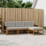  Set vanjskih sofa s jastukom 4 pcs Prirodna i Svjetlosiva | Eponuda.com