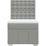 vidaXL Okvir kreveta s oprugama i madrac svjetlosivi 90x200cm tkanina | shoptok.hr
