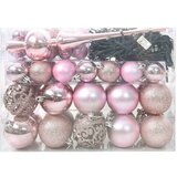 vidaXL set božićnih ukrasnih kuglica 61 pcs ružičasta plastika | shoptok.hr