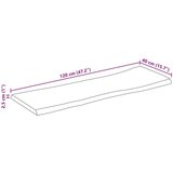 Stolna Mizna plošča 120x40x2,5 cm naraven rob trden mangov les | Shoptok.si