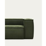 Kave Home Zelena sedežna garnitura iz rebrastega žameta 240 cm Blok – | Shoptok.si