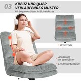  Tapecirana stolica bez naslona za ruke okretna tapecirana uredska stolica s mekom tkaninom podesiva visina čelične noge siva | shoptok.hr