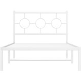  Metalni okvir za krevet s uzglavljem bijeli 100x190 cm | shoptok.hr