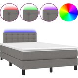 vidaXL Krevet box spring s madracem LED tamnosivi 120 x 190 cm tkanina | shoptok.hr