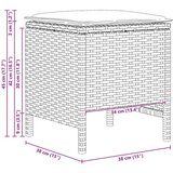  Vrtni otoman 2 Komad Crna i Tirkizna 38 x 38 x 45 cm PE ratan | shoptok.hr