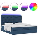  Otomanski krevet s madracem i LED plavi 160x200cm tkanine | shoptok.hr
