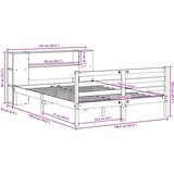 vidaXL Knjižna postelja brez vzmetnice vošč. rjava 135x190 cm borovina | Shoptok.si