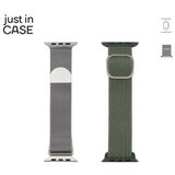 Just in case 2u1 narukvica 42-45mm srebrna milanese + zelena tekstil ( MT4245SVGN ) | ePonuda.com