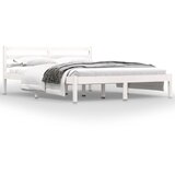 Furnova Posteljni okvir iz trdne borovine 150x200 cm bel, (21938996) | Shoptok.si