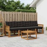  Set vanjskih sofa 5 kom. Prirodna i crna | shoptok.hr