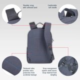 Rivacase 7560 Backpack 15,6 Grey Canvas Material | shoptok.hr