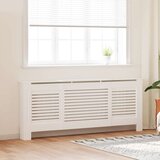 vidaXL Pokrov za radiator MDF bel 205 cm | Shoptok.si
