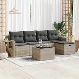 Maison Chic Seti vrtnega pohištva - Vrtna garnitura - Vrtni pohištvo set 6-delna z blazinami siv poli ratan, (21803849) | Shoptok.si