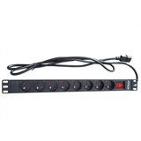  Kabl 230V razvodni PDU panel 19, 1U sa 8 utičnih mesta, 1.8m C14 (PDU-8SP-1U-C14) | ePonuda.com