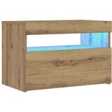 vidaXL Noćni ormarić s LED svjetlima Artisan hrast 60x35x40 cm | shoptok.hr