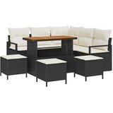  Sjedeća garnitura za vrt 9 kom. Crna poliratan 177 x 177 x 85 cm | Shoptok.si