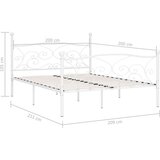 vidaXL Posteljni okvir z letvenim dnom bel kovinski 200x200 cm, (20645287) | Shoptok.si