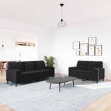 2-dijelni set sofa s jastucima crni baršunasti | shoptok.hr