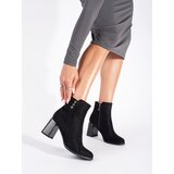 Shelvt Suede black stiletto ankle boots Cene