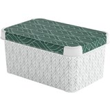 Curver Bela/zelena plastična škatla za shranjevanje s pokrovom 29,5x19,5x13,5 cm S – Cene