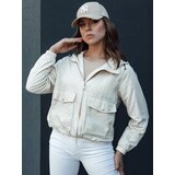 DStreet Women's transitional jacket with hood BELIJ beige | shoptok.hr