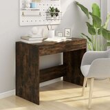 vidaXL Pisalna miza dimljeni hrast 101x50x76,5 cm iverna plošča | Shoptok.si