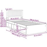  Okvir za krevet s uzglavljem Smeđi hrast 90 x 190 cm | shoptok.hr