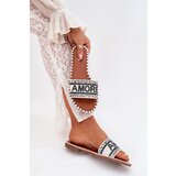 Boto Ladies flat sandals with decoration Amore white Avelina | ePonuda.com