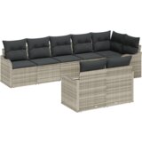  8-dijelni vrtni sofa set s jastučićima svijetlo sivi poli ratan | shoptok.hr