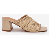 Boto Women's Heeled Sandals With Weaving Beige Ciariloria | ePonuda.com