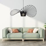 Nettlife Črna viseča svetilka E27 moderna Diam.60cm Polikarbonat Dizajn klobuk Max.40W za dnevno sobo jedilnico kuhinjo, brez žarnice, (22123073) | Shoptok.si