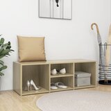 vidaXL Klupa za spremanje obuće boja hrasta 105x35x35 cm od iverice Cijene
