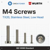 CNC Kitchen M4 Cheese Head Screws, Low Head (ISO 14580), Stainless Steel A2-70 | Eponuda.com