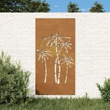  Vrtni zidni ukras 105 x 55 cm čelik COR-TEN s uzorkom palme