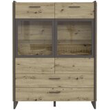 Hom`in Visoka Komoda Flash, Barva Hrasta, Siva | Shoptok.si