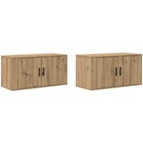  Zidni TV ormar set 2 pcs Umjetnički hrast 80 x 34,5 x 40 cm | shoptok.hr