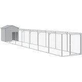  Kućica za pse s krovom svjetlosiva 117 x 813 x 123 cm čelična | shoptok.hr