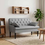 vidaXL Ljubavni kauč s gumbima Svjetlosiva 111 x 68 x 80 cm Tkanina | shoptok.hr