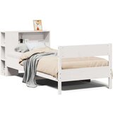 vidaXL Krevet s regalom za knjige bez madraca bijeli 75x190cm borovina | shoptok.hr