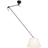 QAZQA Viseča svetilka z nagubanim senčilom 35 cm krem - Blitz I črna | Shoptok.si