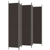 Sobna pregrada s 5 panela smeđa 250x220 cm od tkanine | shoptok.hr