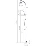  Vrtni tuš 215 cm aluminijski | shoptok.hr