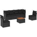  7-dijelni set vrtnih sofa od poliratana s jastucima crni Crna 62 x 62 x 69 cm | Shoptok.si