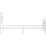  Metalni okvir kreveta uzglavlje i podnožje bijeli 90x190 cm | shoptok.hr