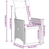  5-dijelni vrtni bistro set od poliratana s jastucima sivi | shoptok.hr