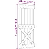  Klizna vrata s priborom za montažu 85 x 210 cm masivna borovina | shoptok.hr