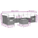 vidaXL 8-dijelni set vrtnih sofa s jastucima smeđi od poliratana | shoptok.hr