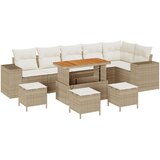  Set vrtne sofe od 10 dijelova s jastučićima bež poli ratana set vrtne blagovaonice od 4 dijela s jastučićima bež poli ratana | shoptok.hr
